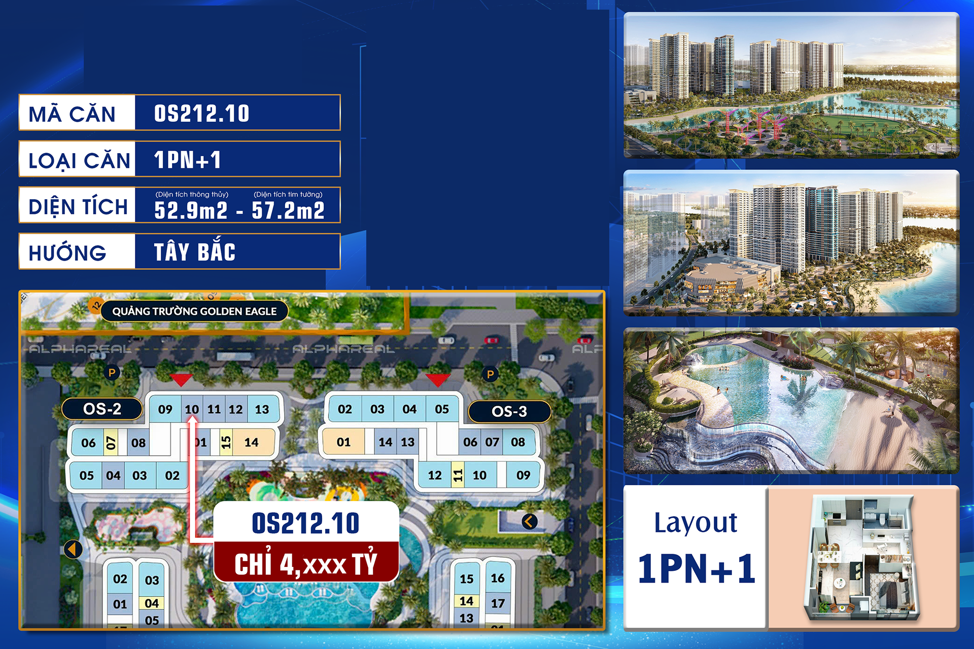 Căn hộ tòa OS-2 phân khu The Opus One từ chủ đầu tư_OS2.12.10